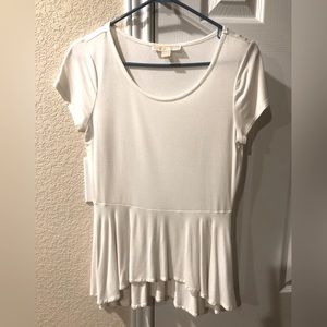 Michael Kors short sleeve ruffle bottom top Size Small